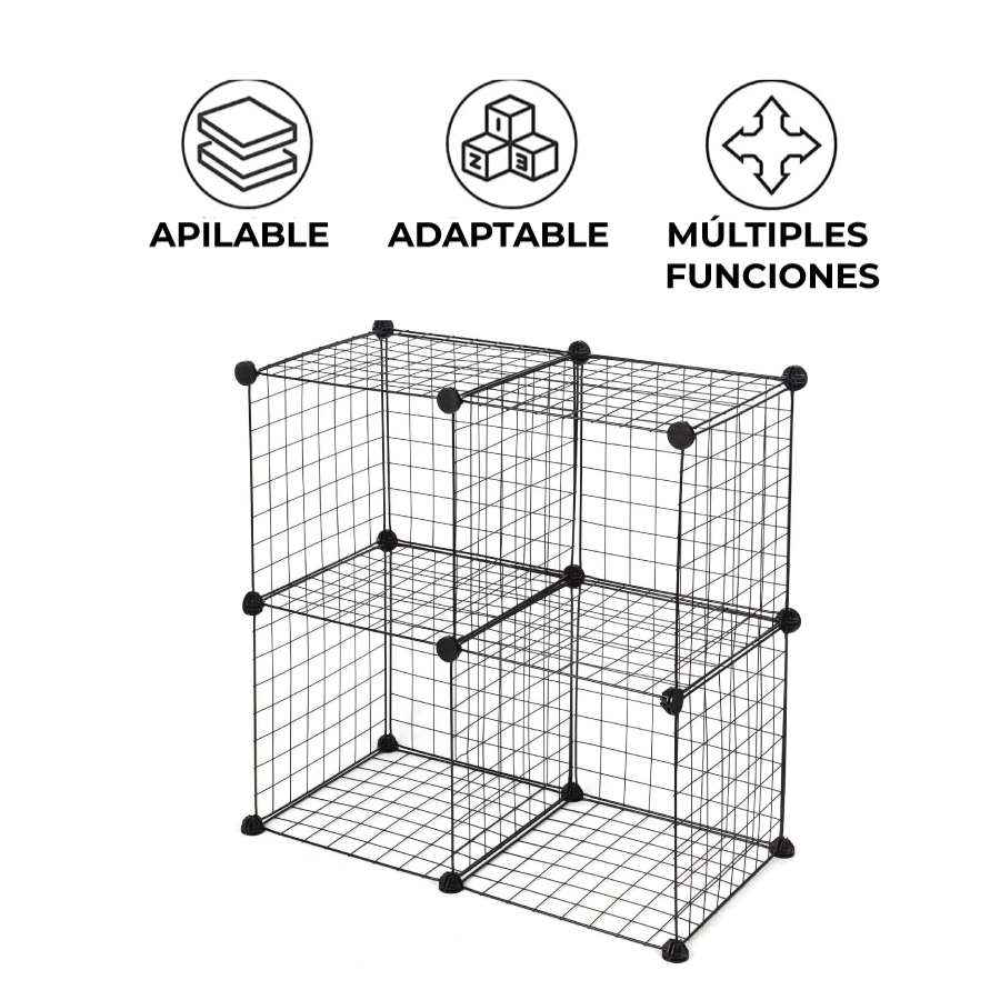 Gabinete de alambre 4 cubos Negro | Utilísimo ® - Imagen 5