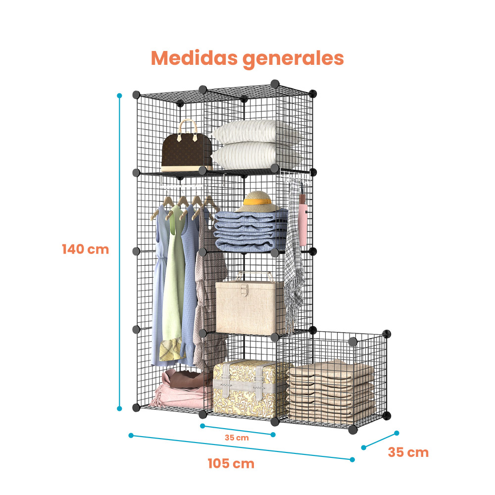 Modular alambre 7 cubos ropero - Imagen 3