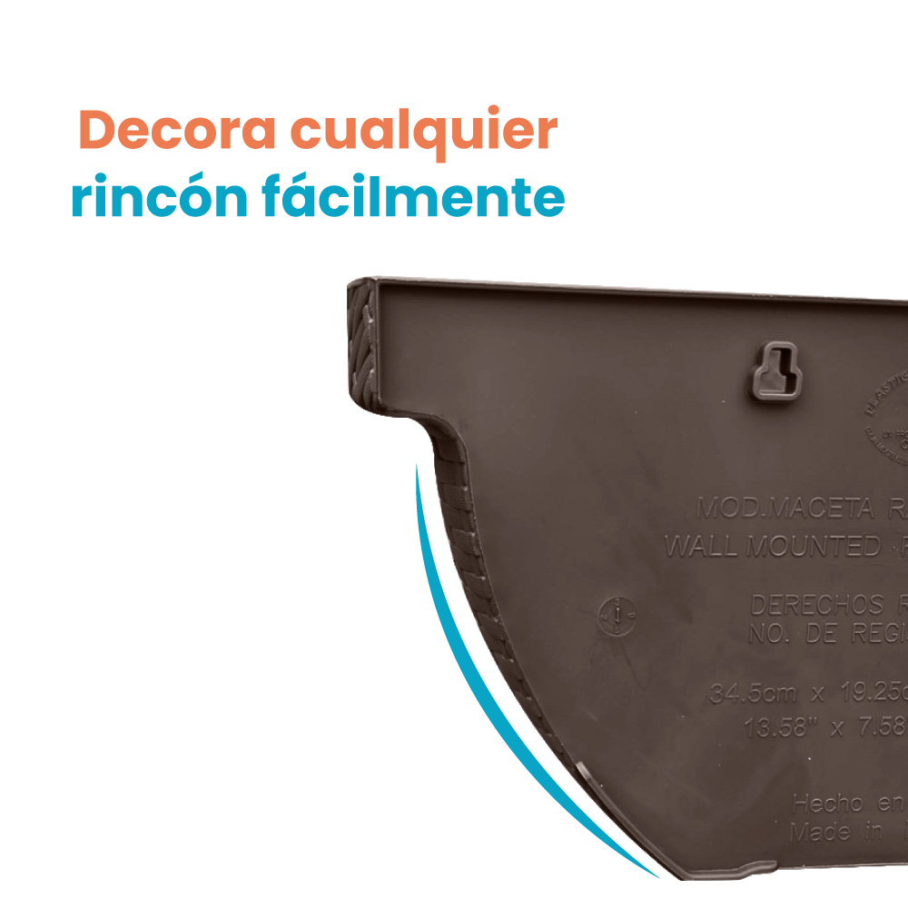 Maceta Rattan Pared Media Luna 5 Litros - Imagen 5