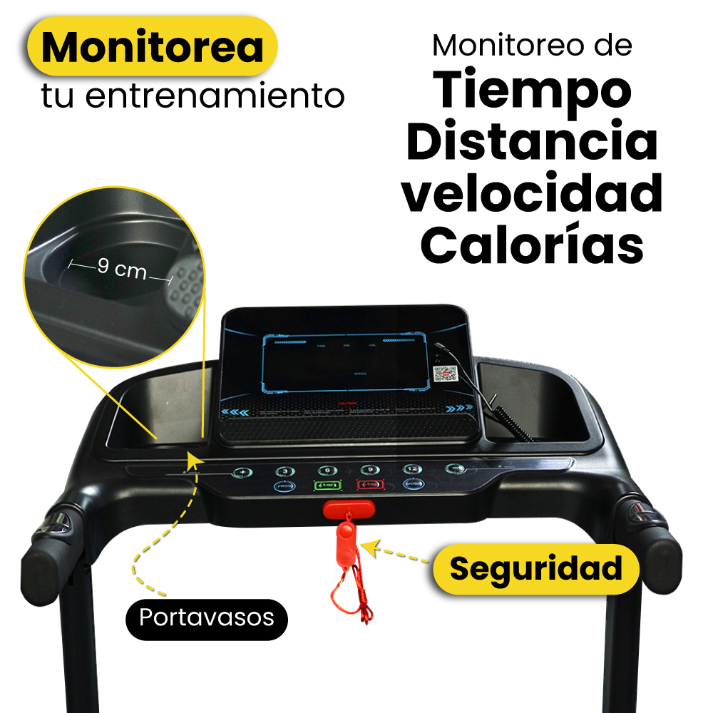 Caminadora eléctrica plegable 2.0HP 12.8km/h - ENDEAVOR - Imagen 3