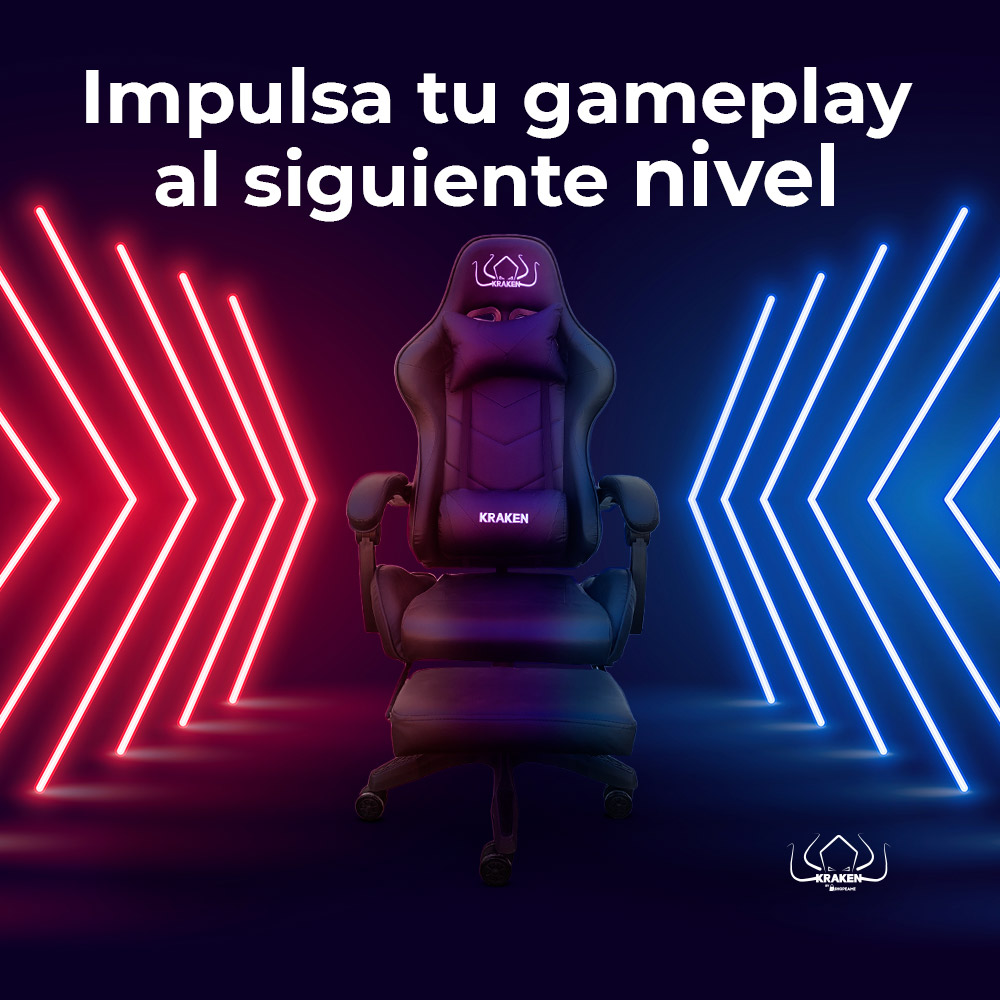 Silla gamer ergonómica reclinable giro 360 - KRAKEN - Imagen 2