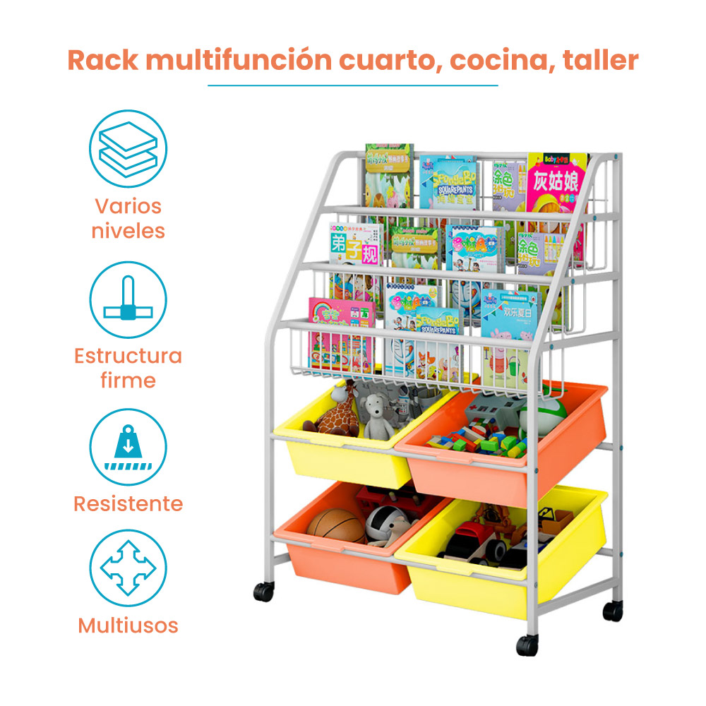 Organizador Juguetero Infantil 9870 Blanco - Imagen 6