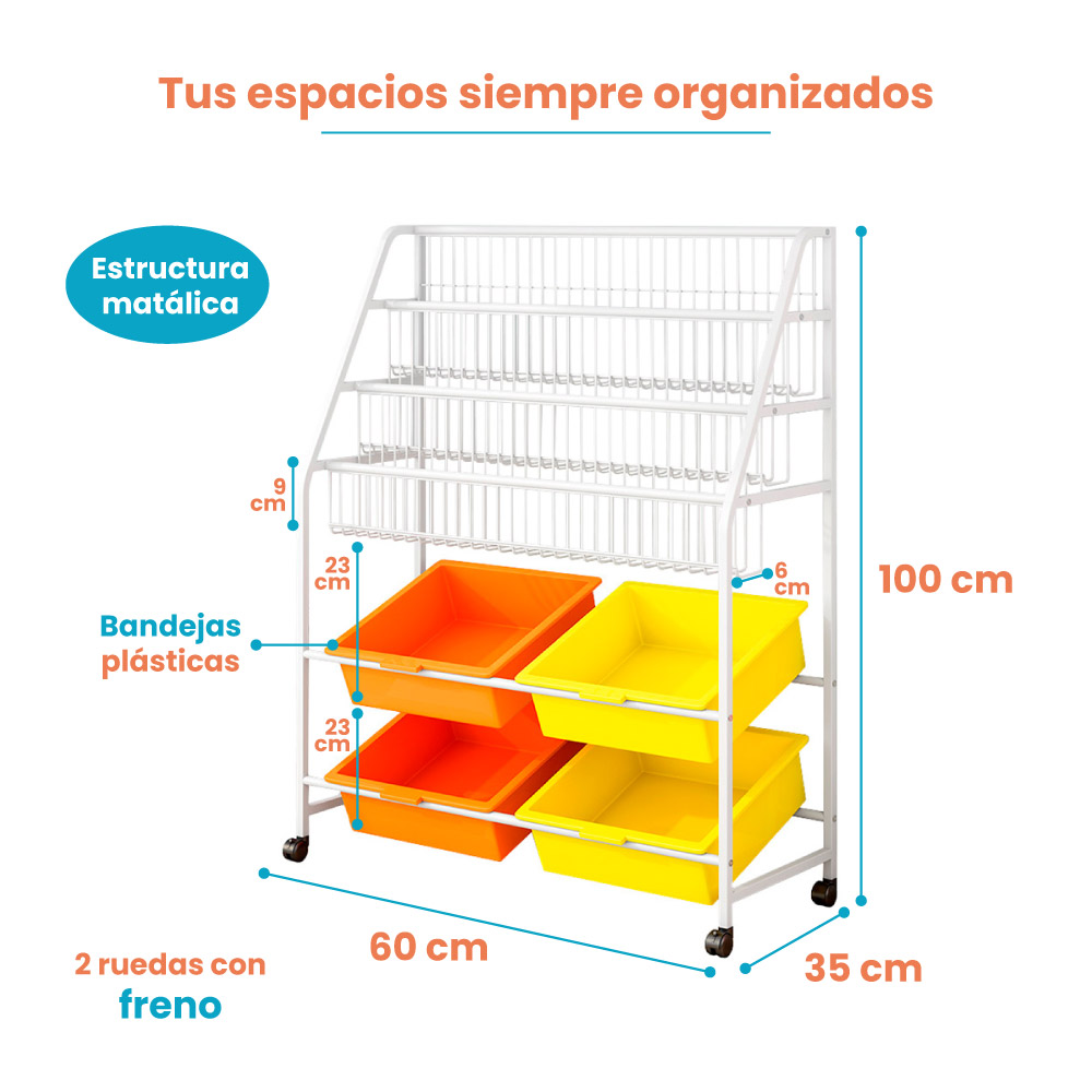 Organizador Juguetero Infantil 9870 Blanco - Imagen 4