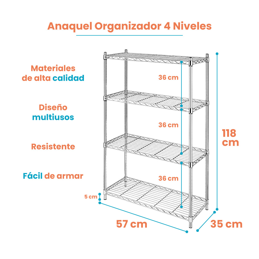 Anaquel Organizador Z4 Plateado - Imagen 4