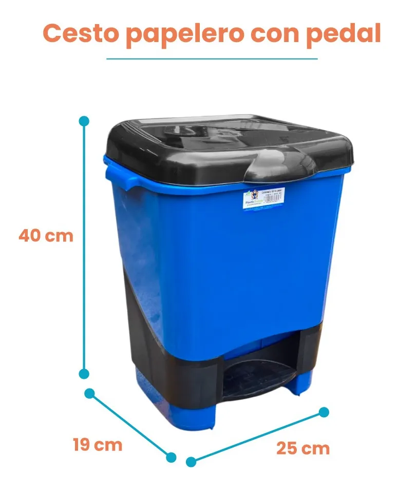 Cesto contenedor 20 litros con pedal liso - Imagen 2