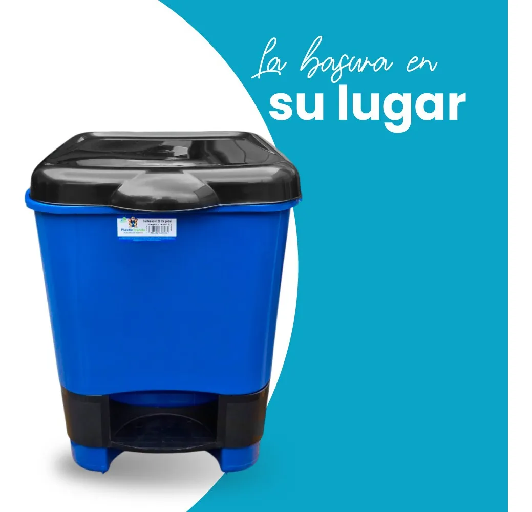 Cesto contenedor 20 litros con pedal liso - Imagen 7