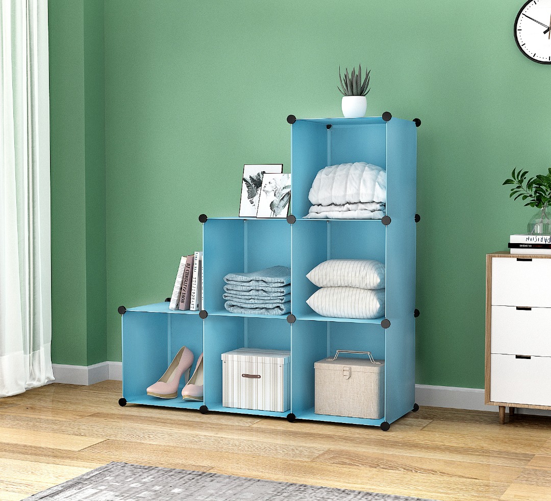 Juguetero organizador plástico 6 cubos mueble modular - Imagen 4