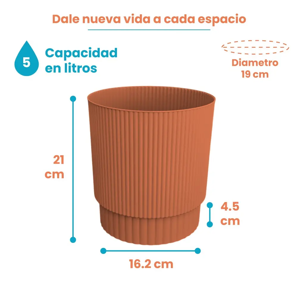 Maceta Plástico Altomonte 5 Litros Auto-riego - Imagen 2