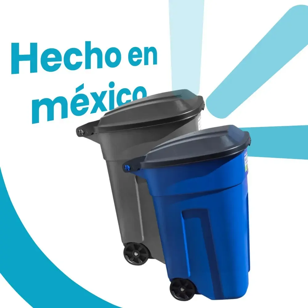 Combo 2 Botes Contenedores de Basura con Ruedas y Tapa Abatible 135 Litros Mod. Tacho - Imagen 6