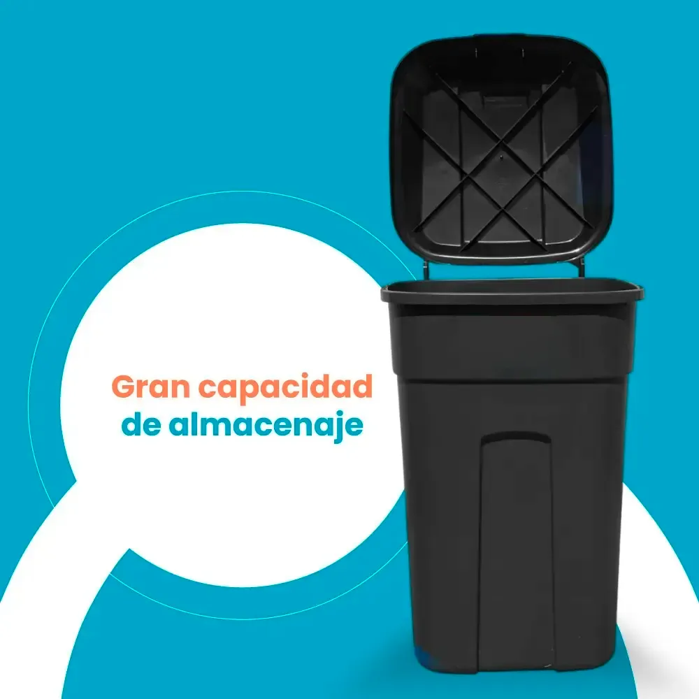 Combo 2 Botes Contenedores de Basura con Ruedas y Tapa Abatible 135 Litros Mod. Tacho - Imagen 10