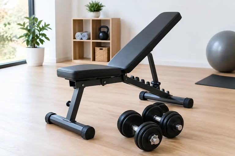 Banco de pesas plegable para entrenar en casa