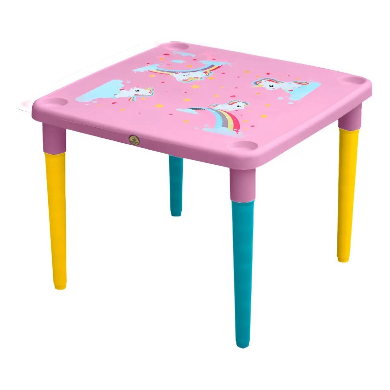 3 Mesas Infantiles Cuadrada La Ardilla con Diseño , Patas Desmontables - Imagen 6