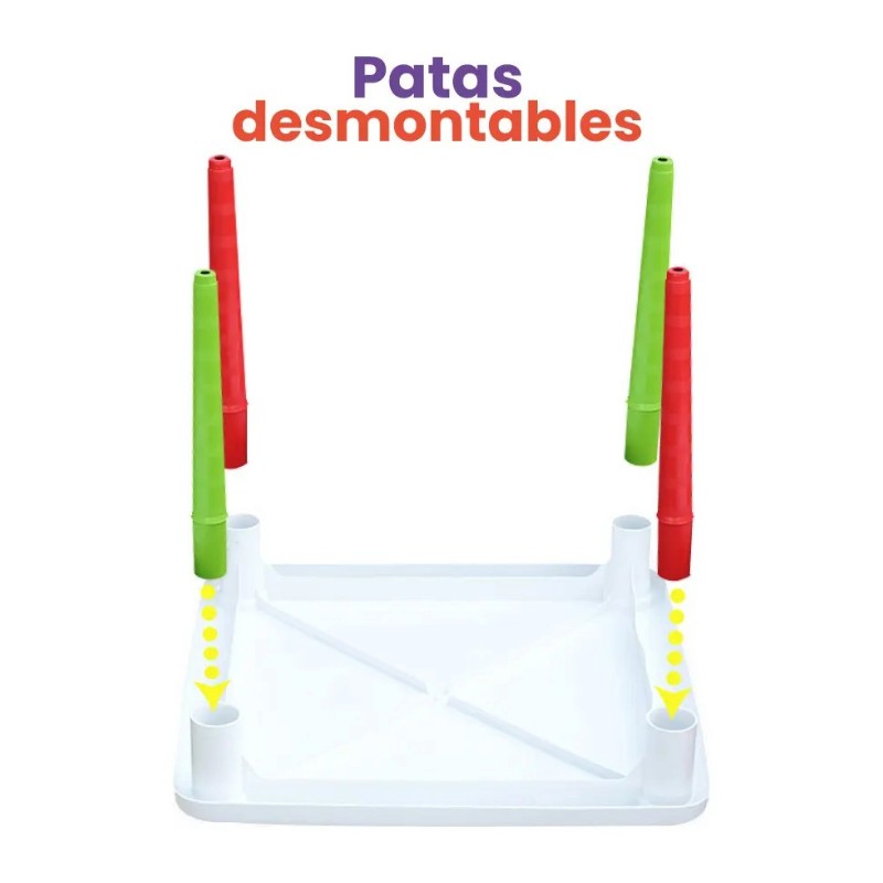 3 Mesas Infantiles Cuadrada La Ardilla con Diseño , Patas Desmontables - Imagen 7