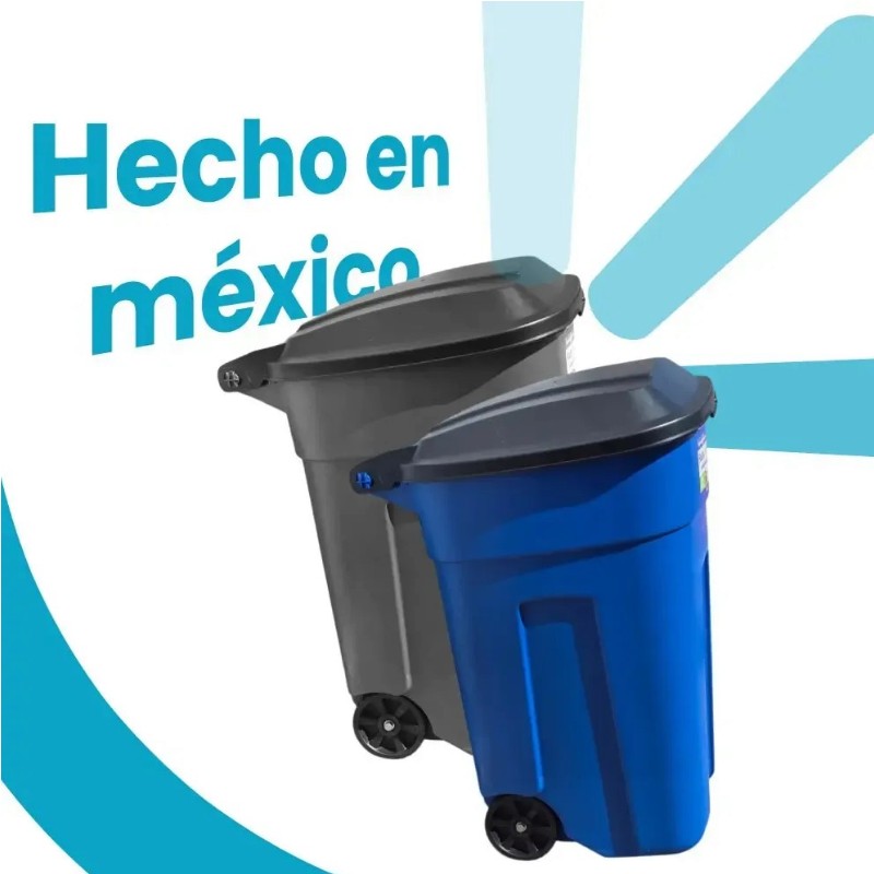 Combo 2 Botes de Basura 135 Litros con Ruedas, Tapa y Tapa de Repuesto Extra - Imagen 6