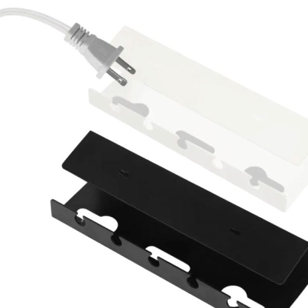 Combo 2 Organizadores de Cables Debajo del Escritorio, Blanco y Negro