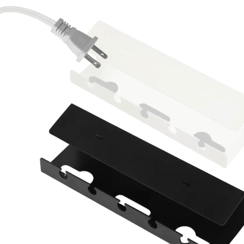 Combo 2 Organizadores de Cables Debajo del Escritorio, Blanco y Negro