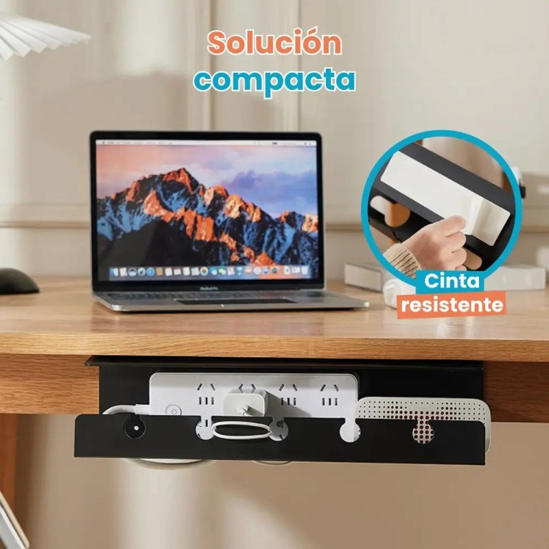 Combo 2 Organizadores de Cables Debajo del Escritorio, Blanco y Negro - Imagen 6